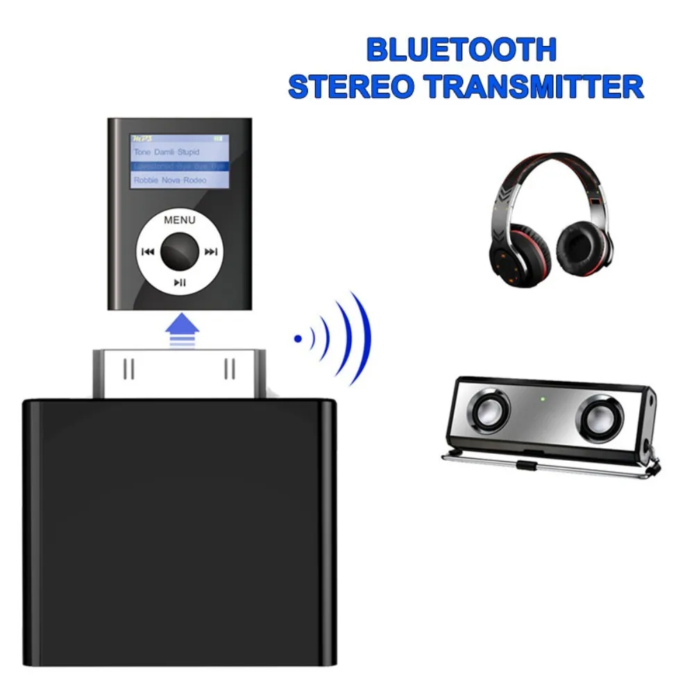 

Bluetooth audio transmitter black 30pin Bluetooth transmitter Stereo Adapter For iPod Ser uy