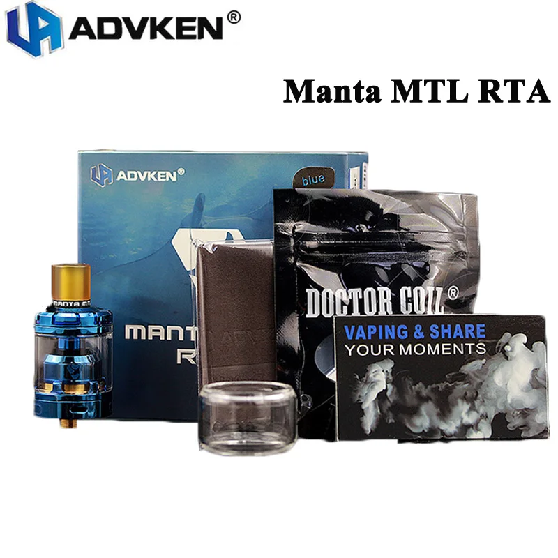 Оригинальный Advken MANTA MTL RTA 3 мл емкость с одной катушкой 24 мм распылитель и 510