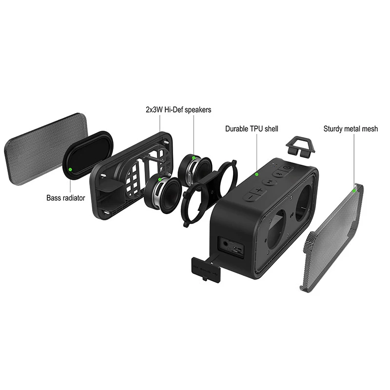 См. Меня здесь BV500 Портативный беспроводной Bluetooth динамик громкий с басами, IPX5 Водонепроницаемый с устойчивостью Пешие прогулки скалолазание пляж