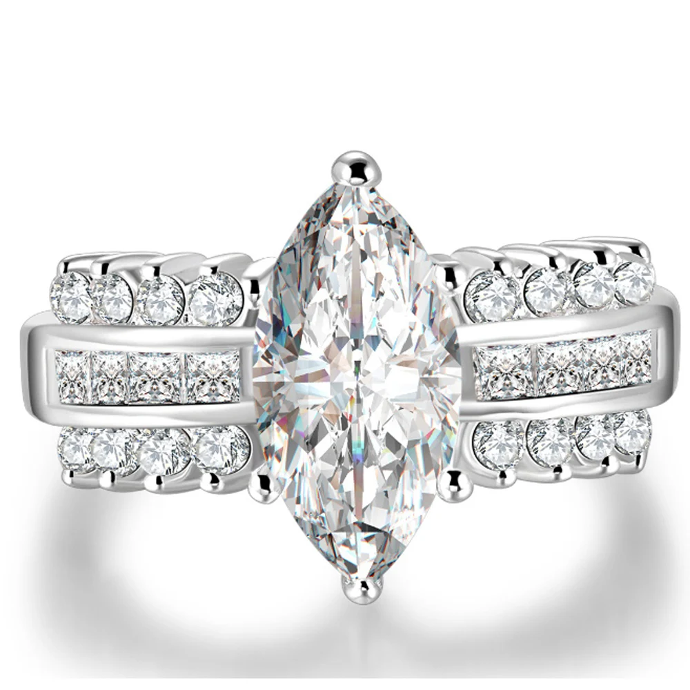 YaYI Fashion Women's Jewelry Ring CZ Silver Color Engagement Rings wedding Party gift |