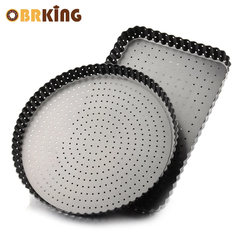 OBRKING 9-дюймовая рифленая пицца из углеродистой стали бриллиантовая круглая