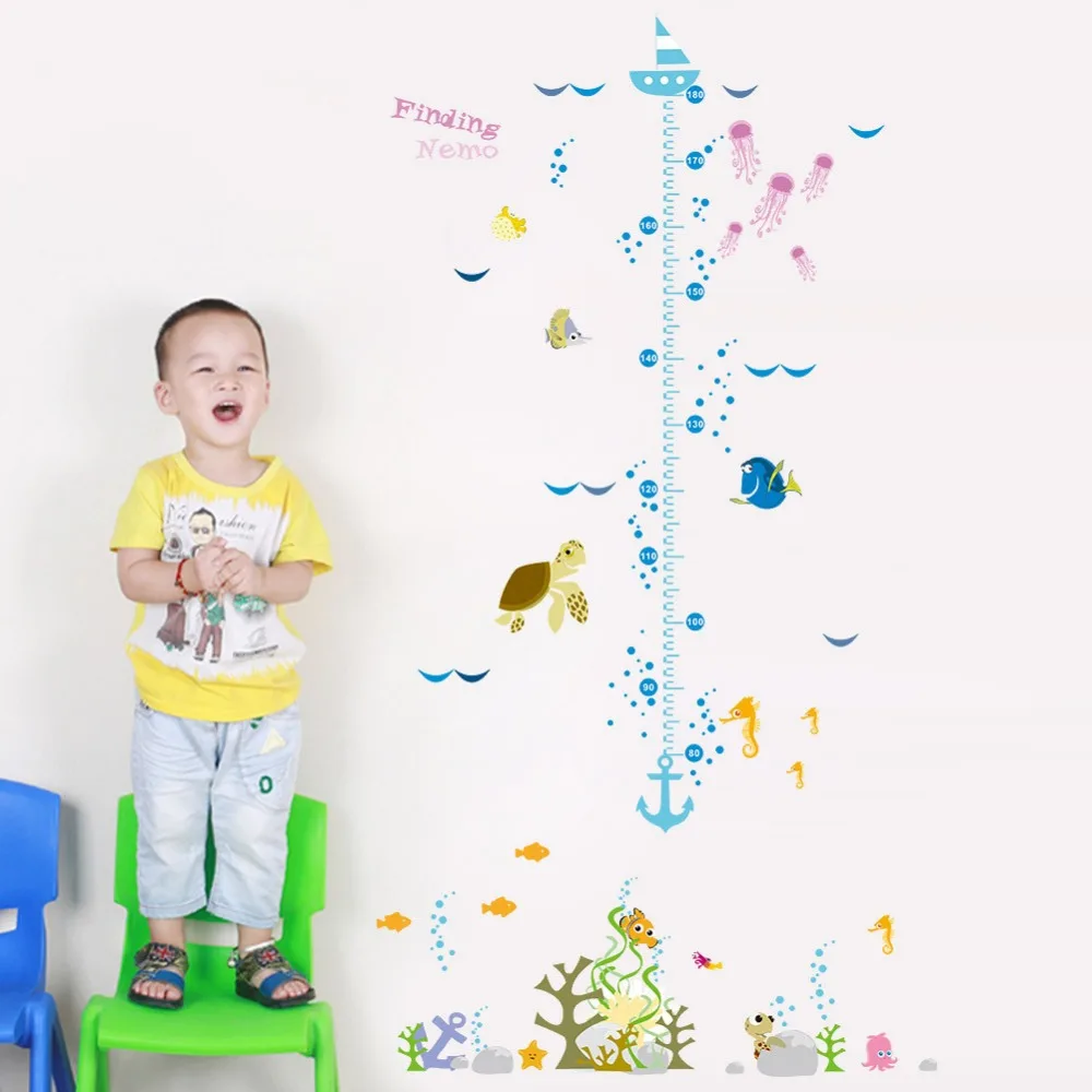 % Diy Рост Диаграмма Высота Мера стены стикеры домашний наклейка поиска мультфильм