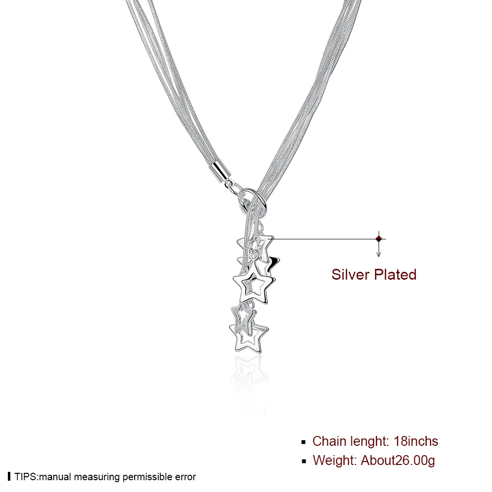 Оптовая Продажа 2014 Новая мода Посеребренная цепочка пятиконечная звезда