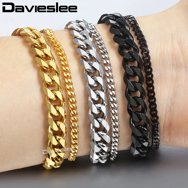 Браслет Davieslee LDBM27 мужской из двойной нержавеющей стали Ювелирное Украшение
