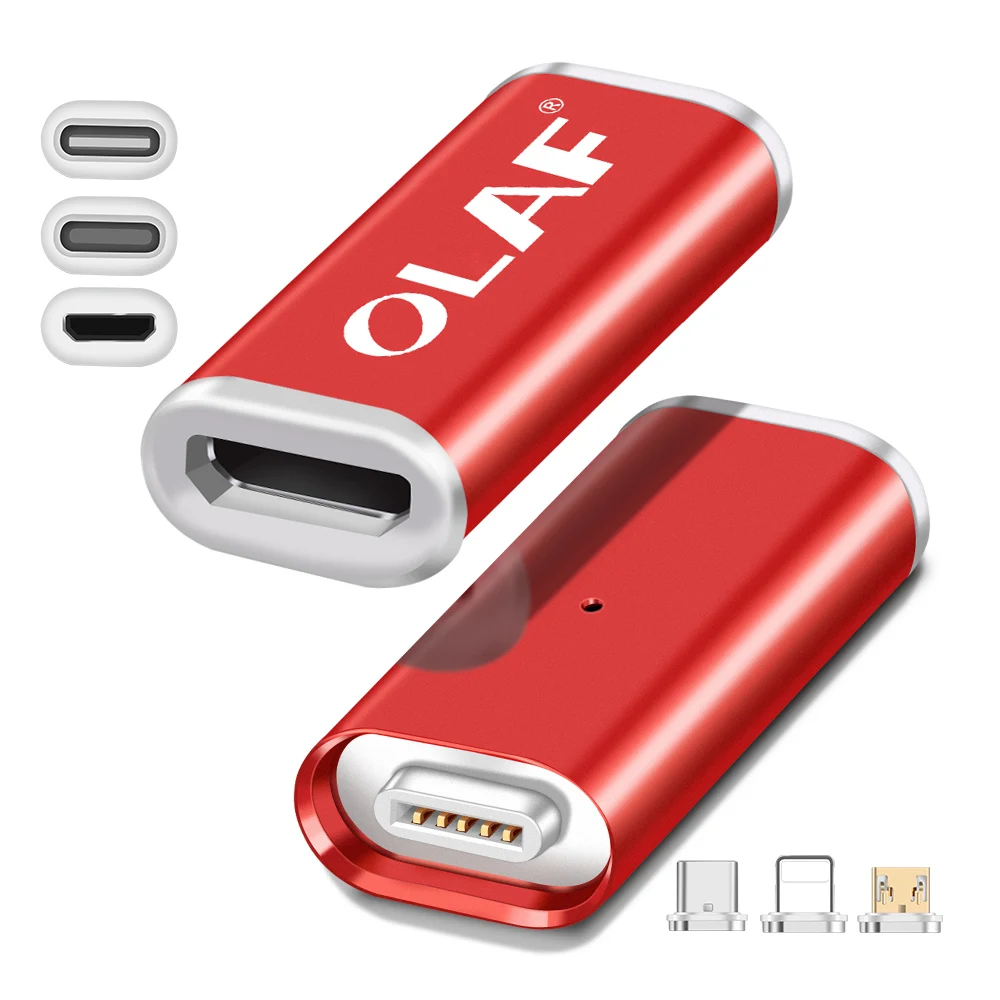 LED Light Magnetic Adapter Transfer Connector Magnetic Micro USB Connector Adapter IOS Android Type-C Magnetic Adapter USB TypeC
