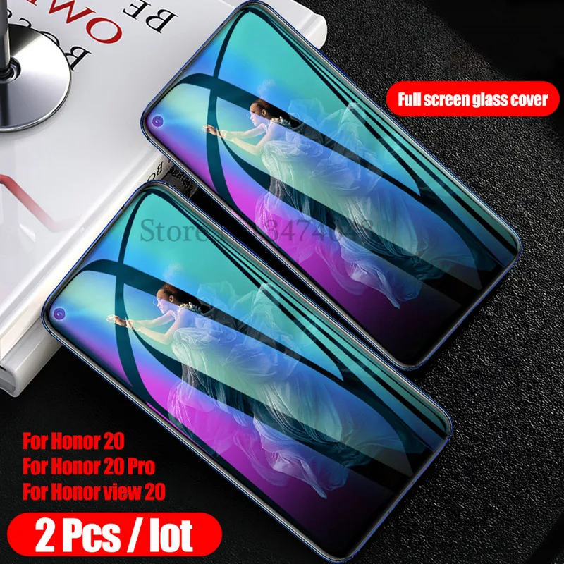 2 шт./лот, закаленное стекло для huawei Honor 20 Pro, защита экрана 9 H, анти-Blu-Ray стекло для Honor View 20 V20, защитная пленка