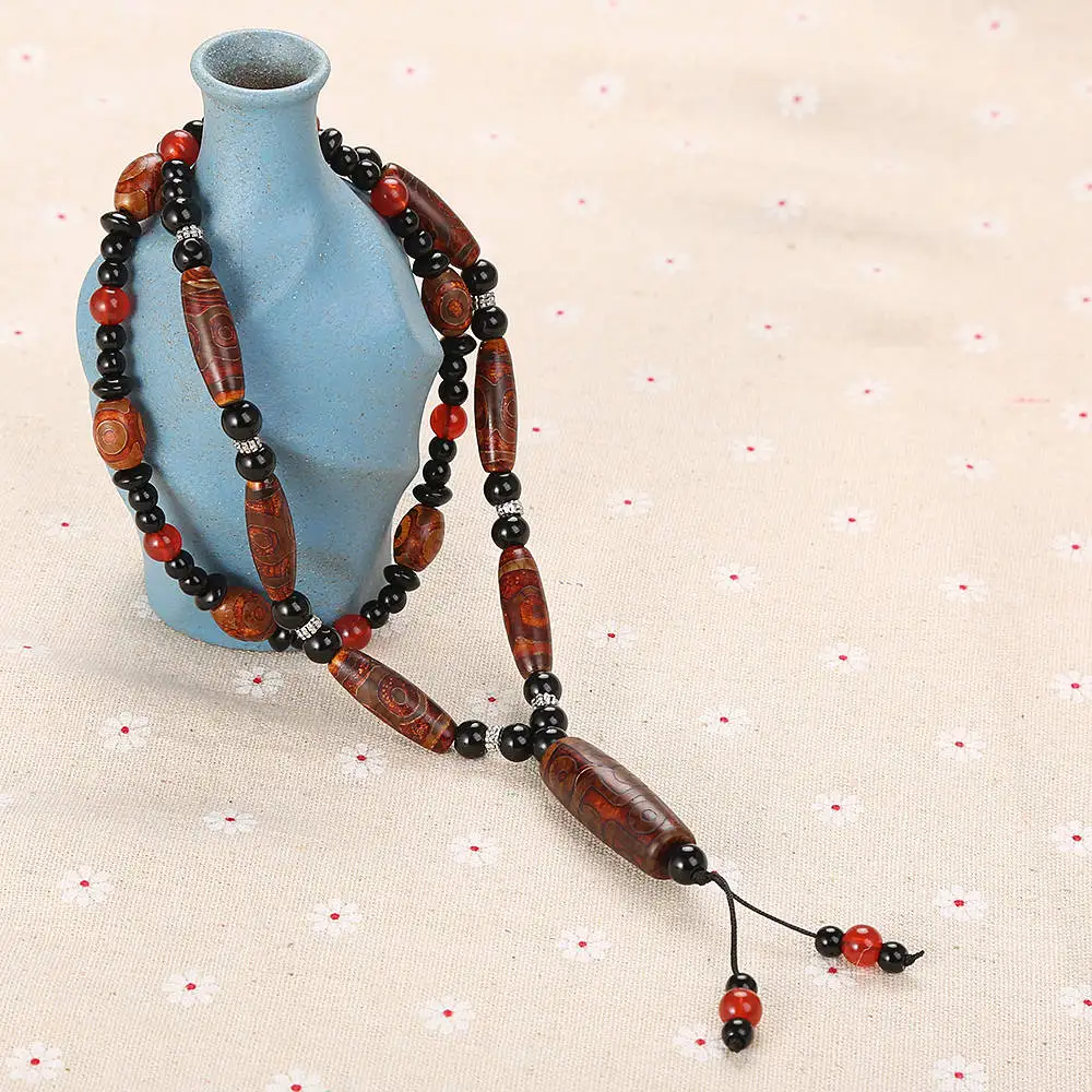 Original Multilayer Pearl Necklace Agate Natural Stone Pendant Romantic Women Engagement Jewelry Men Black Beads Chain Handmade | Украшения