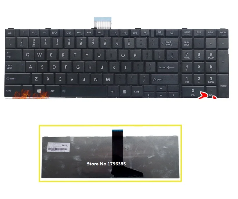 

SSEA New laptop US Keyboard For Toshiba C850 C855D C850D C855 L850 L850D L855 V130526AS3 6037B0077902