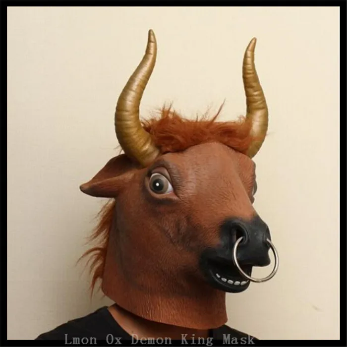 Новинка маска из бычьей коровы и дьявола Рог ужасная коровьей кожи новинка