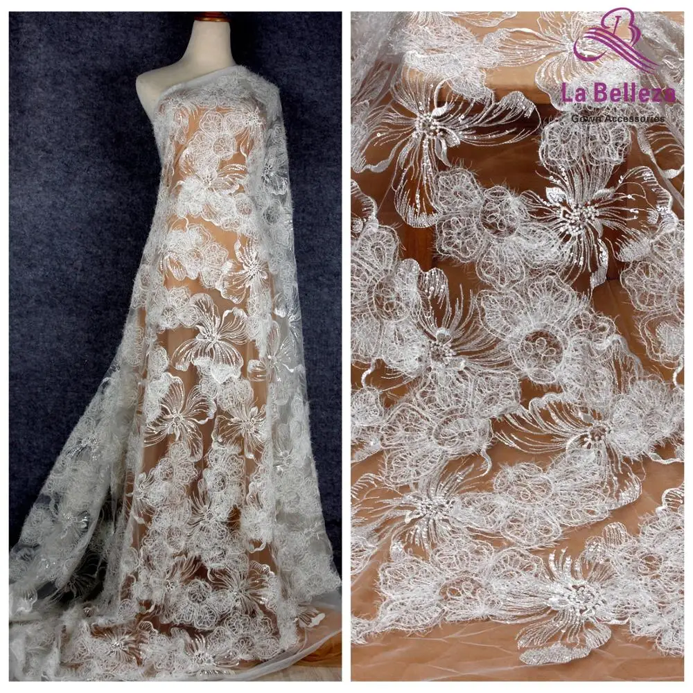 Женское свадебное платье La Belleza Белое Прозрачное из полиэстера с блестками и