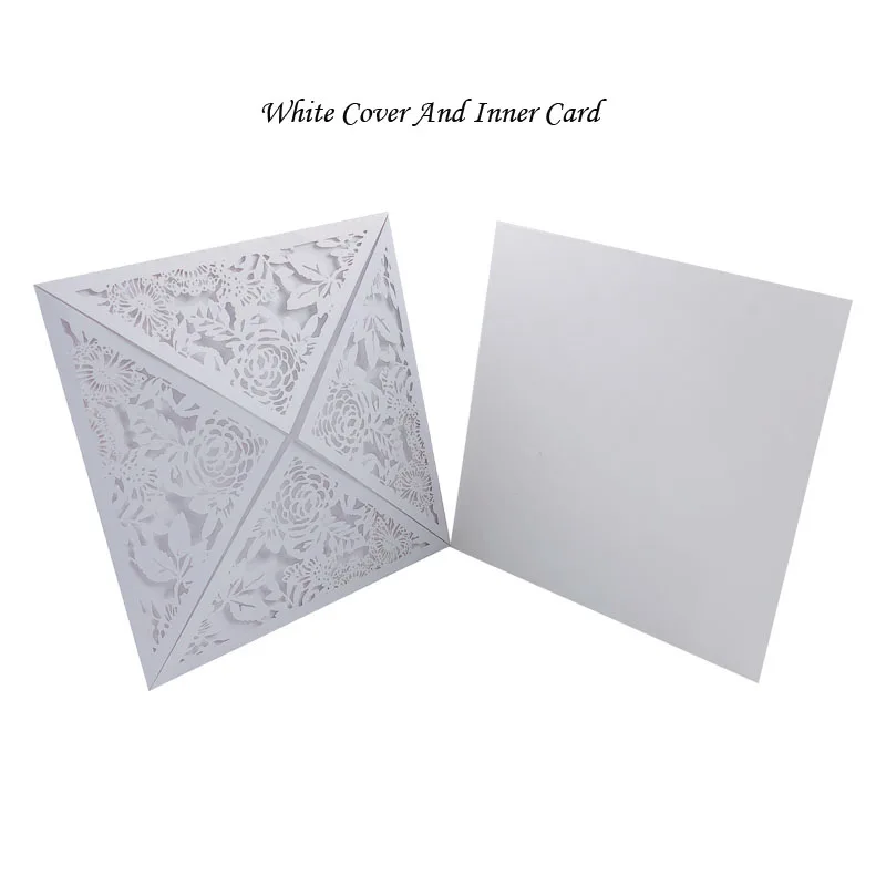 50 шт. элегантные белые квадратные фотообои для свадебных приглашений|Открытки и
