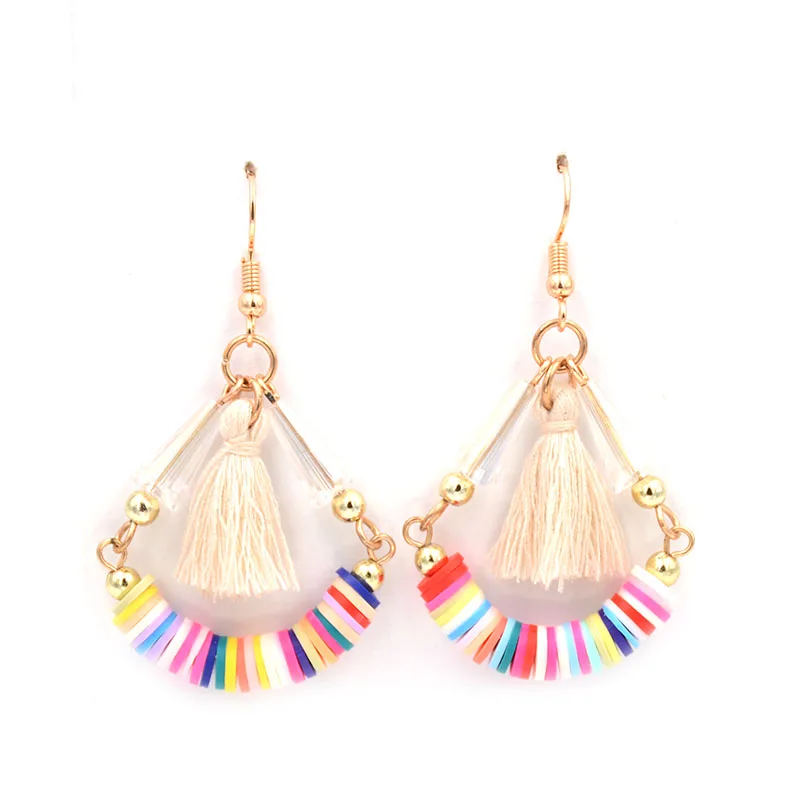 Женские богемные серьги WELLMORE с кисточками и кристаллами ручной работы модные