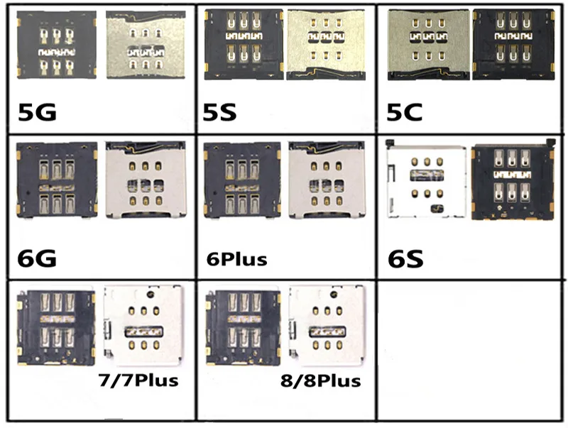Micro SIM кард-ридер слот гнездо держатель Замена для iPhone 5S 5C 5 5g 6 6s 6s plus 7 7Plus 8 8Plus