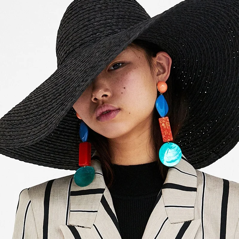 Naomy&ZP Bohemian Boho Earrings Women Long Colorful Vintage Drop Statement Big Wedding Party Dangle Jewelry | Украшения и