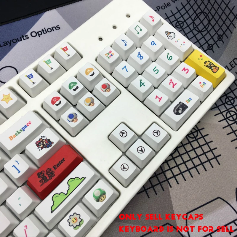 104 ключа супермарио индивидуальная термосублимация PBT Keycap OEM