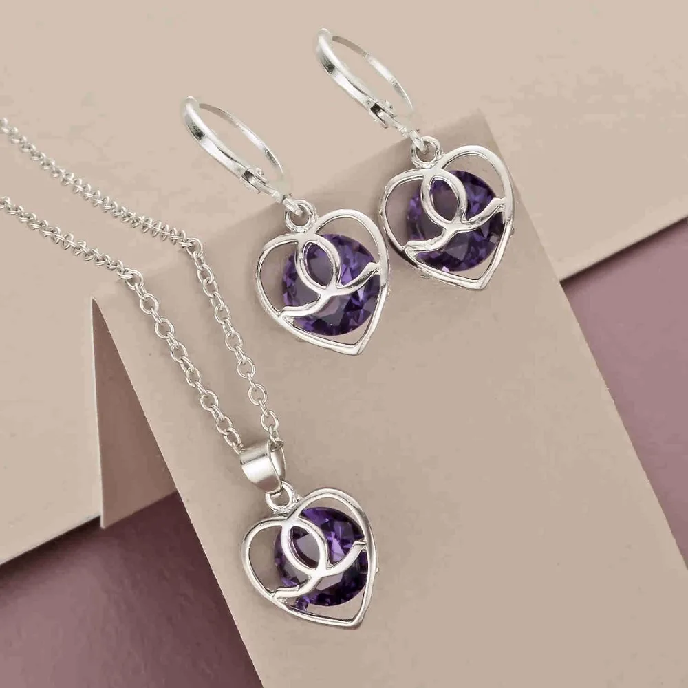 Exquisite Necklace Pendant Earring Jewelry Sets For Women Fashion Simple Gold And Silver Color Zircon Crystal Jewellery Gifts | Украшения и
