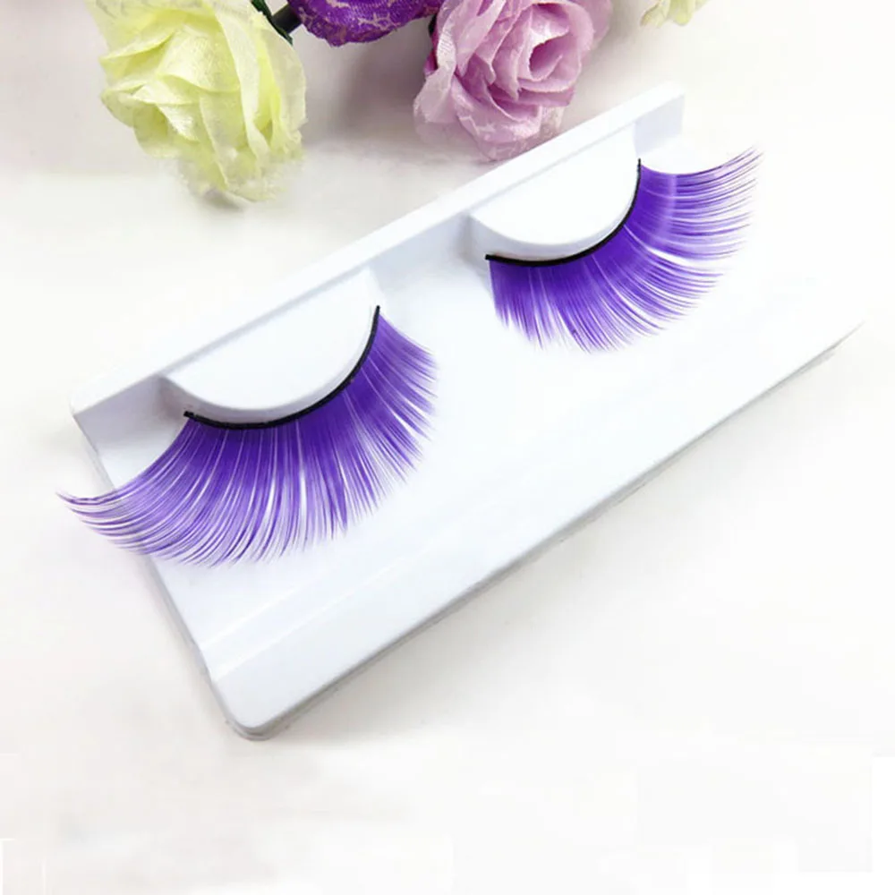 1 пара цветных густых длинных накладных ресниц накладные ресницы для вечеринки