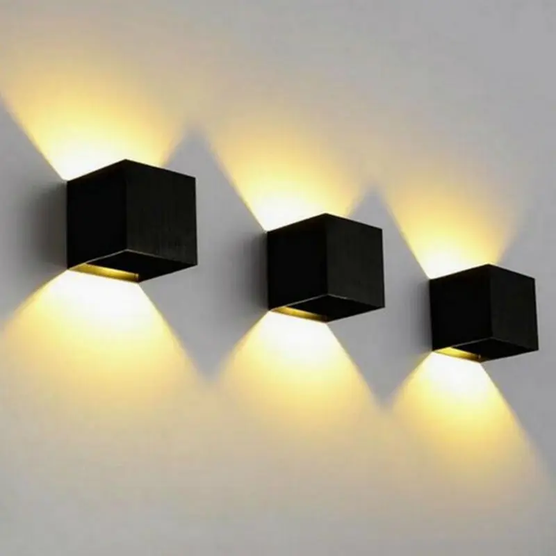 Goede Vierkante Cube Opbouw 7 W 9 W COB LED Wall Lampen Dimbare Zwart Wit Lichaam LED Wandlamp Verstelbare Indoor Outdoor Verlichting