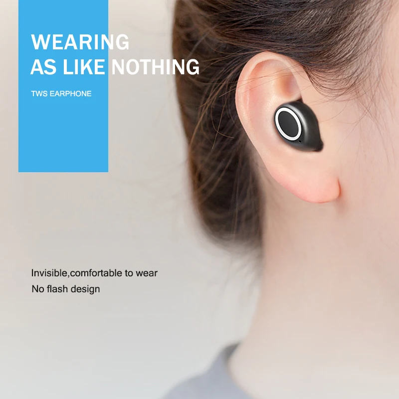 Наушники-вкладыши Bluetooth V5.0 беспроводные с поддержкой TWS и зарядным чехлом |