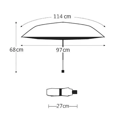Узор в горошек зонтик для женщин Защита от солнца Защитный черный клей складной