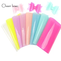 cheerbows candy synthetic leather fabric sheets jelly pvc transparent shiny vinyl for summer party decor diy hair accessories