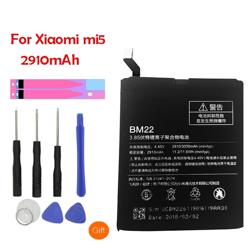 QrxPower оригинальный BM22 запасная батарея для Xiaomi mi 5 реальная емкость 2910mAh литий
