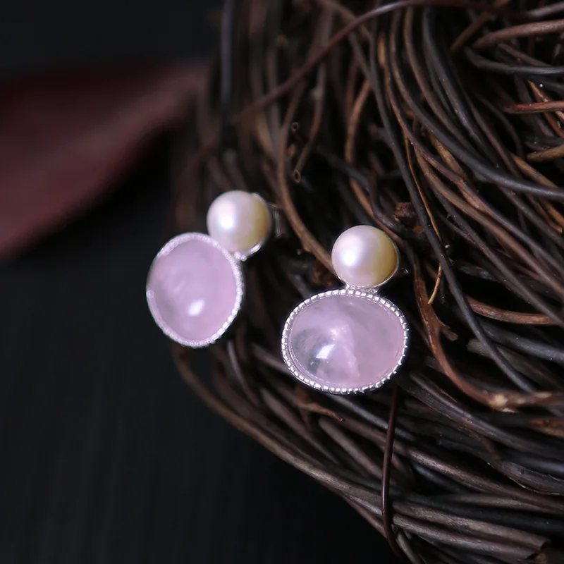 Taiwan stylist hand made silver serging powder crystal earrings hot style needle | Украшения и аксессуары