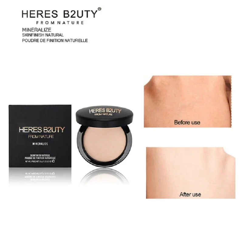 

Brand HERES B2UTY Face Powder Long lasting Oil-control Concealer Cover Base Fix Loose Mineralize Powder Palette Makeup with puff