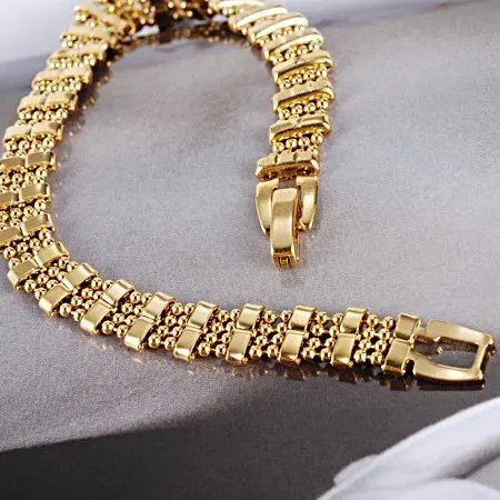 Ювелирные изделия 18 К желтое золото заполнены горячей моде браслет золотой