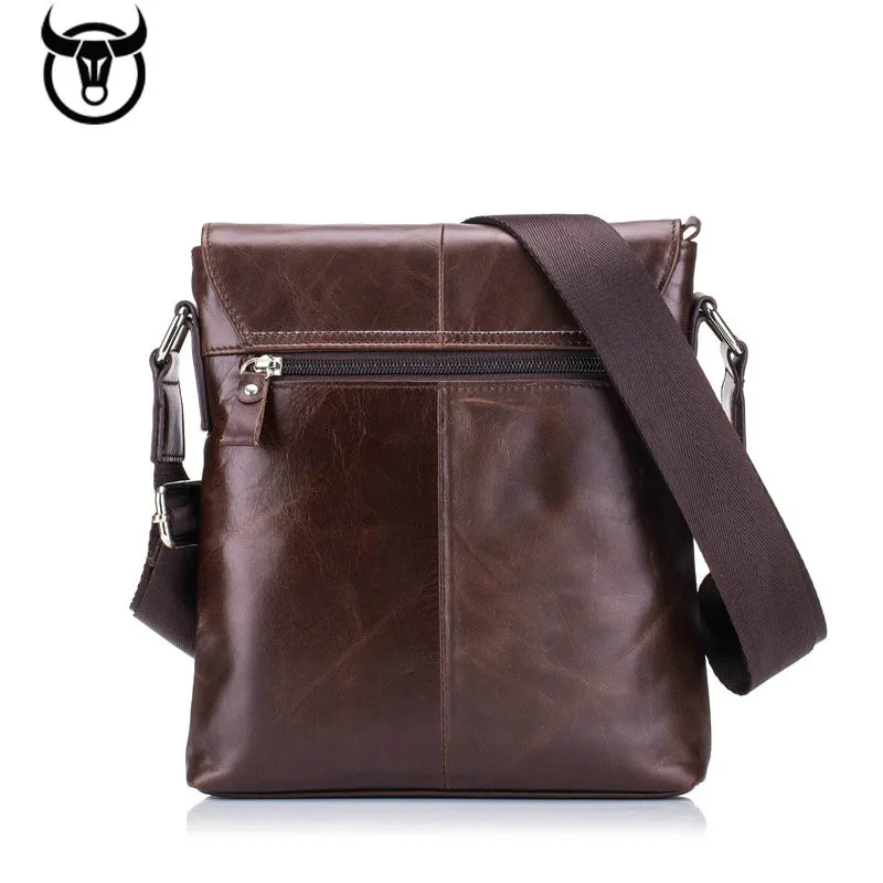 BULLCAPTAIN Messenger bag men's shoulder Genuine Leather strap Male Crossbody Bags Business Ipad Men Handbags |