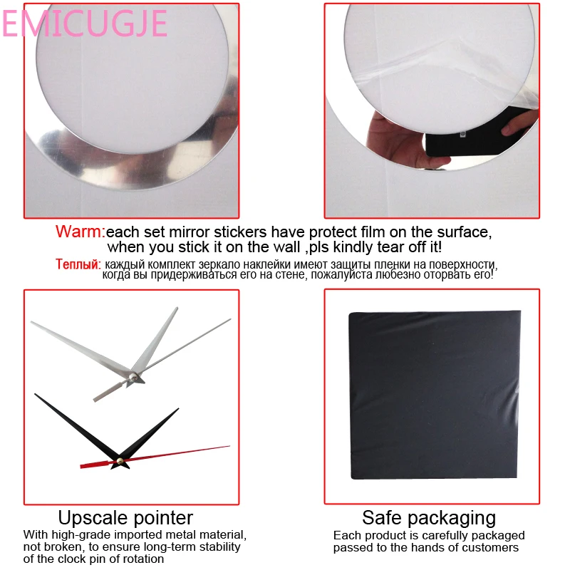 quartz living room modern design diy digital watch home decoration 3d acrylic mirror wall clocks | Wall Clocks