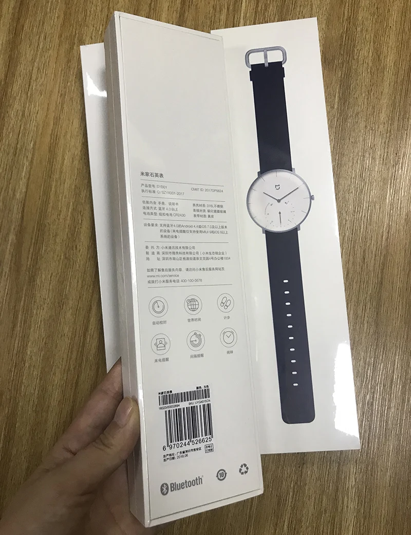 Original Xiaomi Mijia Waterproof Quartz Watch Smart Band Pedometer Automatic Calibration time Vibrate reminder Stainless Cover