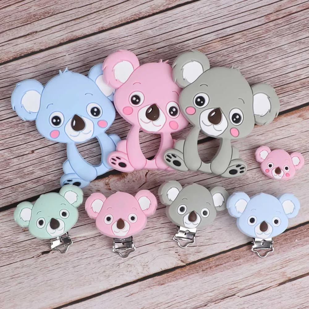 BPA Free Koala Baby Teether Silicone Beads For DIY Teething Necklace Gift Nurs Accessories Food Grade Silicone Teether Rodents
