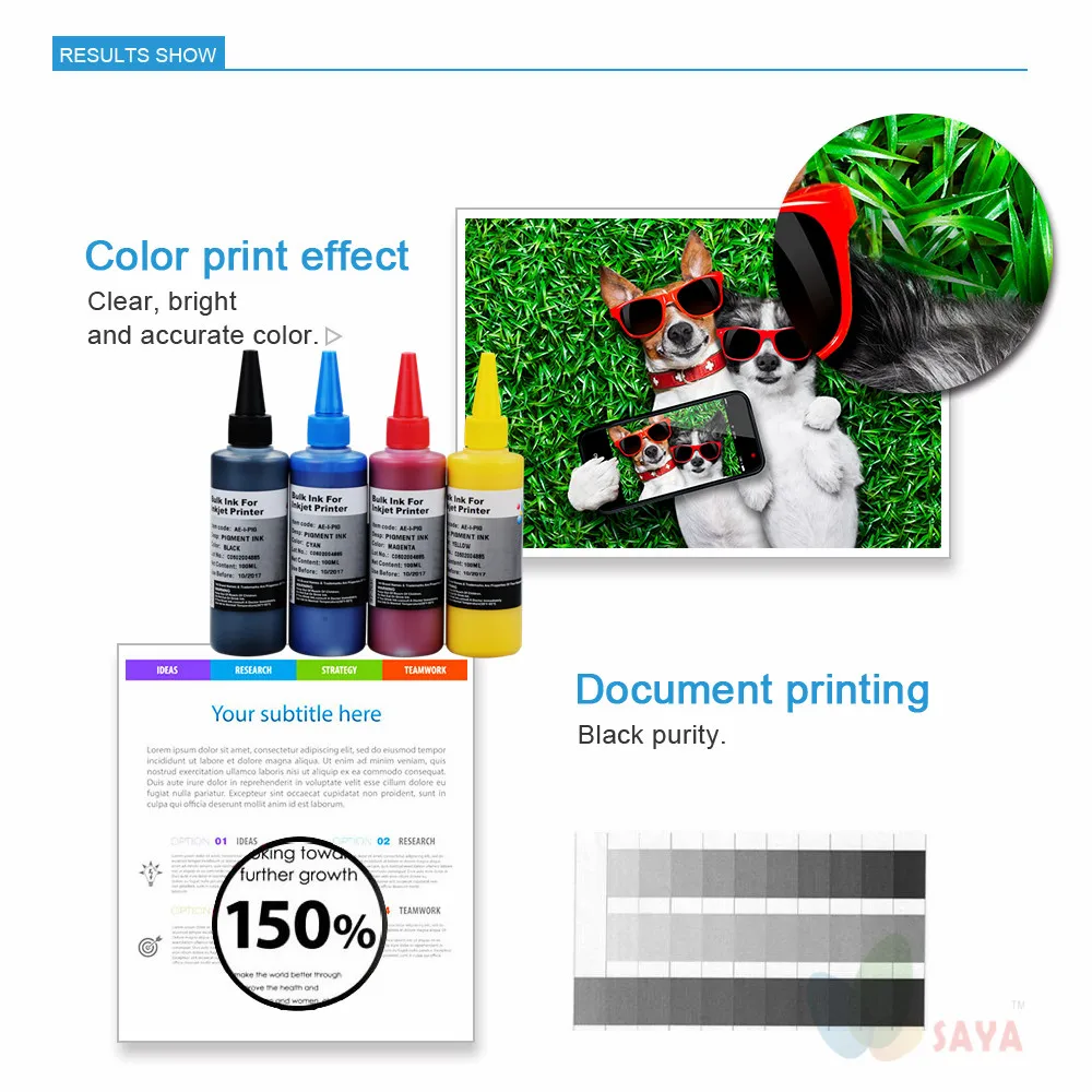 Пигментные чернила для Epson WorkForce WF-3620DWF WF-3640DTWF WF-7110DTW WF-7610DWF принтер C M Y K 4 цвета 400 мл