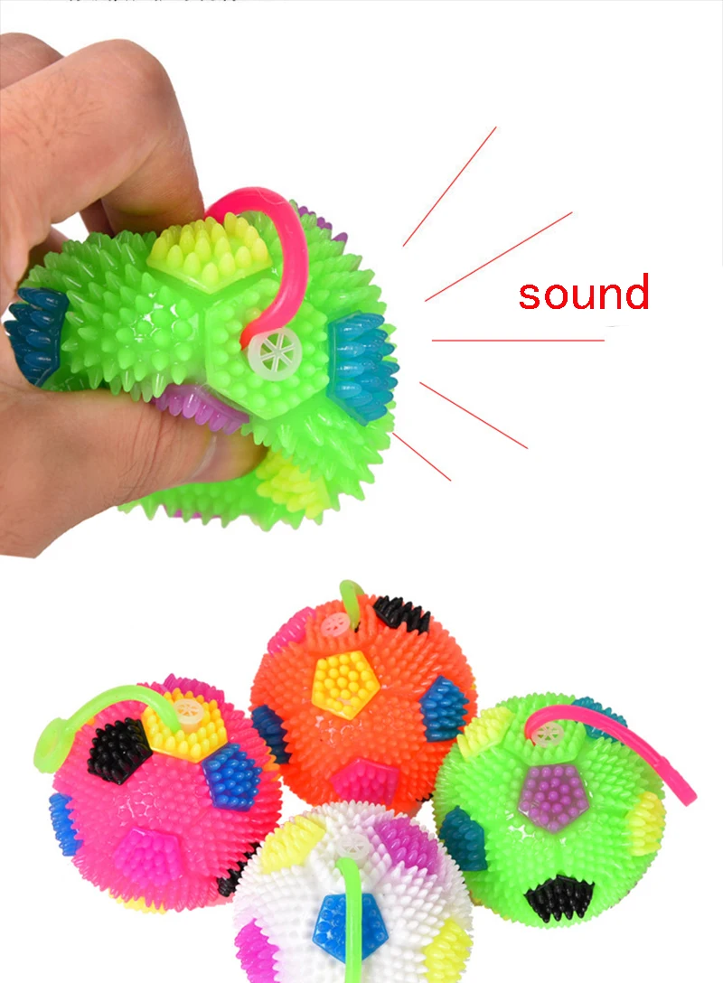 1 шт. светящийся футбольный эластичный мяч со звуком/светящиеся