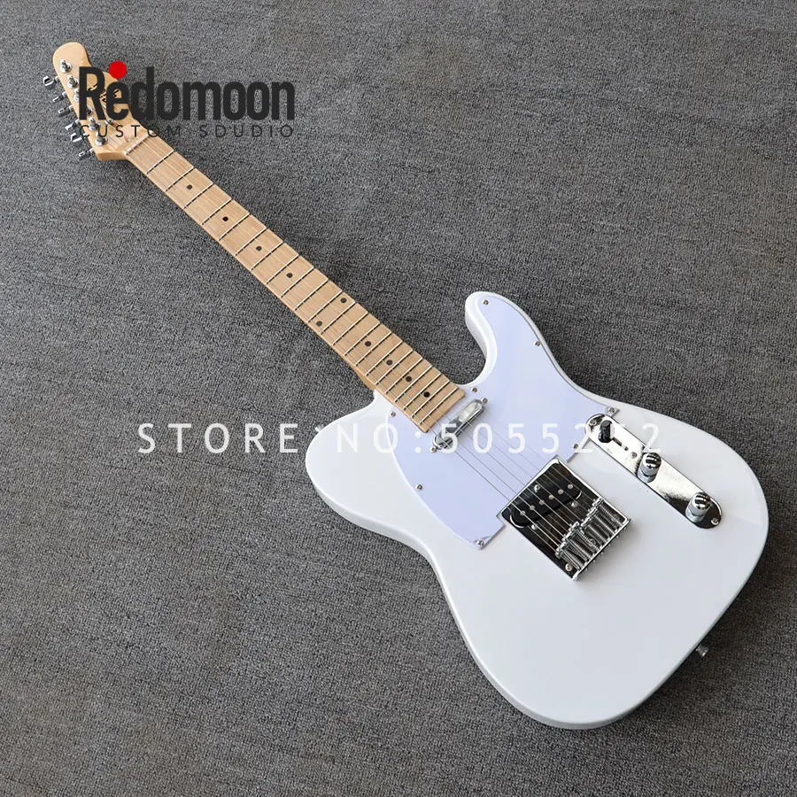 Заводская электрогитара Tele с кленовым грифом белый цвет белый pickguard гриф музыкальный инструмент магазин
