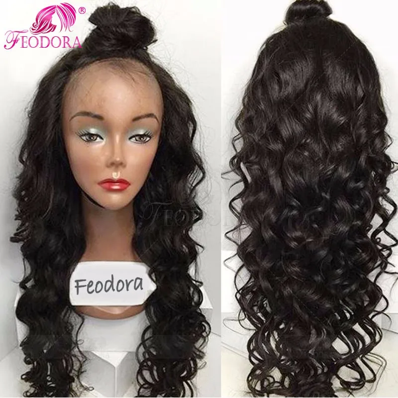 Свободная Волна Полный Шнурок Человеческих Волос Парики Glueless Необработанные Virgin