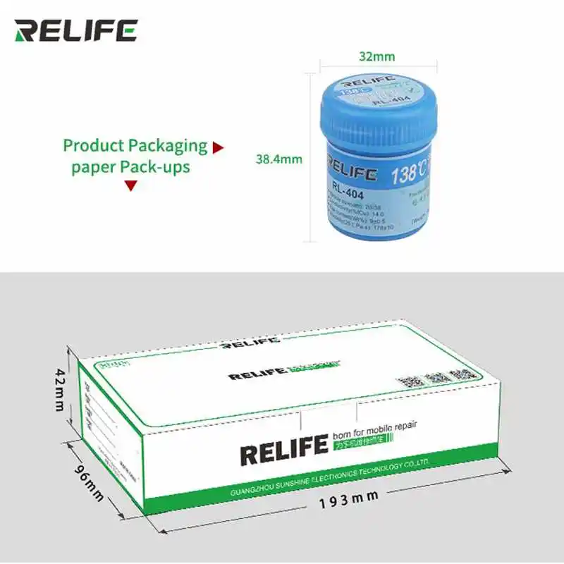 RELIFE RL-404, новейшая паяльная паста 138 ° C, паяльная установка, оловянный вспомогательный инструмент для мобильного телефона, печатная плата, Оловянная паста