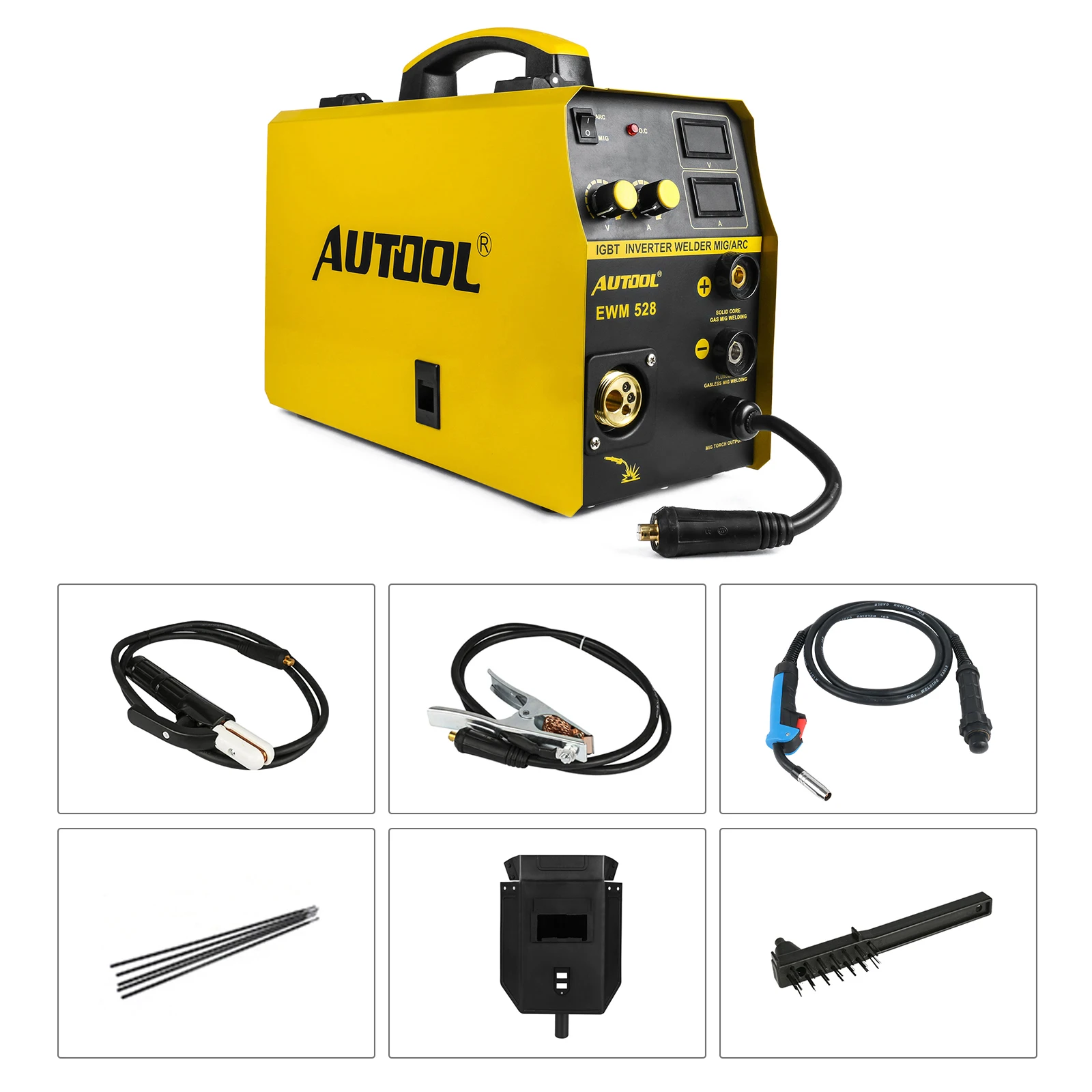 AUTOOL EWM528 MIG сварочный аппарат Цифровой инвертор портативный CO2 защита для ремонта