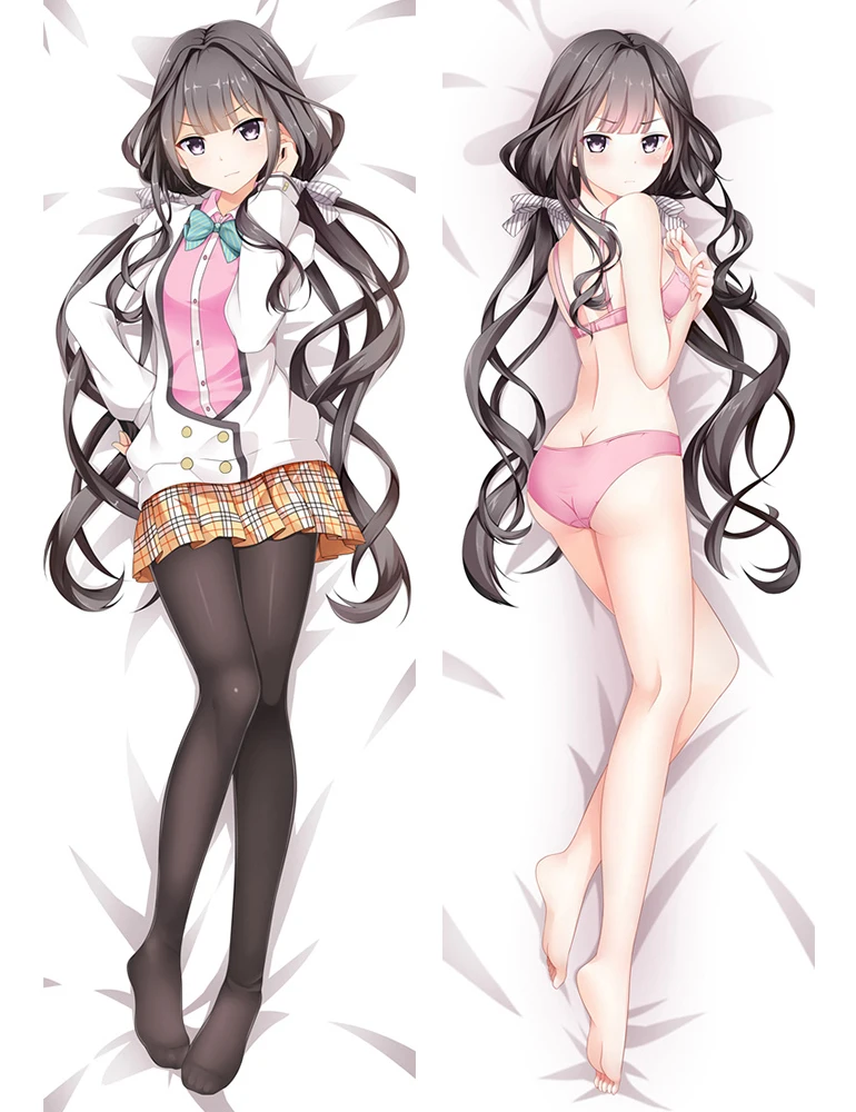 

Japanese Anime Masamune kun no Ribenji Revenge Adagaki Aki Fujinomiya Neko hugging Body pillowcase Dakimakura pillow cover case