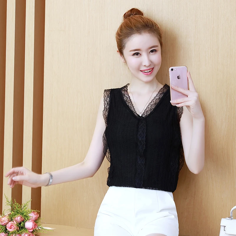 Летние милые сексуальные топы женские модные кружевные без рукавов жилет