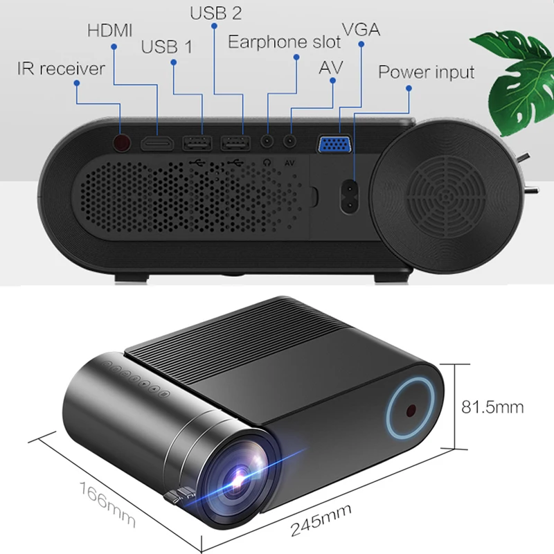 WZATCO мини-проектор Y2 Android 7,1, 2800 люмен, 1280x720 P, Портативный светодиодный hd-проектор Смарт 3D Proyector для дома Театр