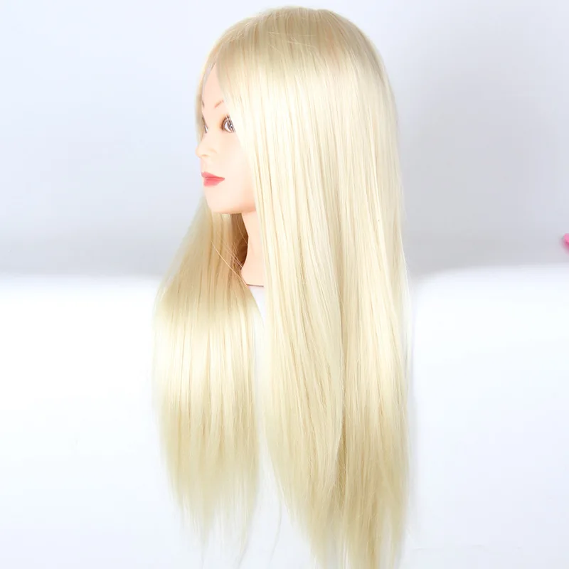 Белый манекен с волосами Hairstyling Парикмахерская учебная голова 21 дюймов манекен с волосами голова косметологический манекен голова для практики