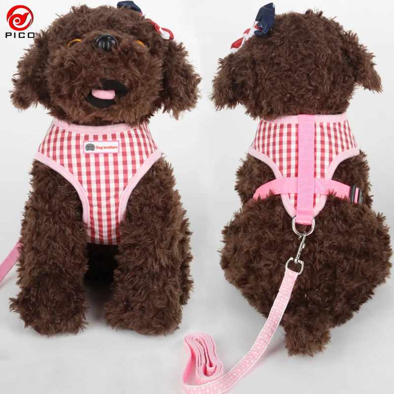 Дышащий клетчатый поводок для собак жилет щенков аксессуары нагрудный ZL145 2|dog