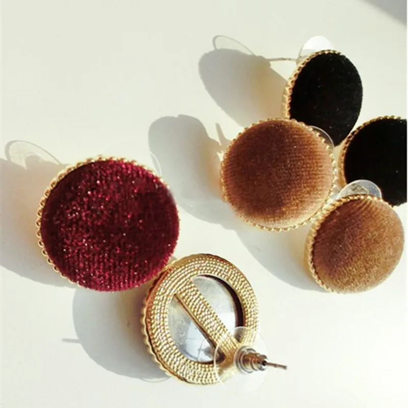 Бархатные универсальные элегантные серьги гвоздики для женщин винтажные