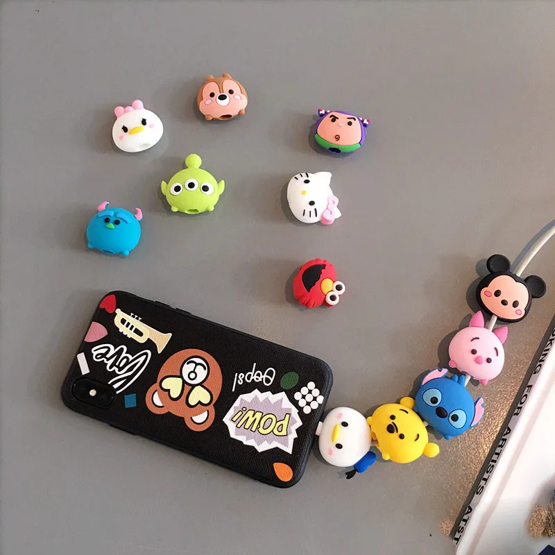 10 шт./лот, кабель, аксессуар, защита кабеля для iphone 5, 6, 7, 8, USB линия передачи данных, защита, кукла, животное, аксессуар, Кабельный органайзер