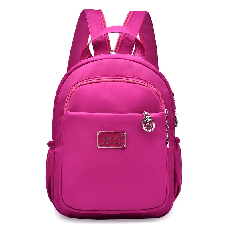 Rose red Mochila Feminina мини небольшой рюкзак для ноутбука рюкзаки для девочек подростков Bolsa Escolar Повседневное нейлон Водонепроницаемый Для женщин нагрудный рюкзак - Цвет: Rose red