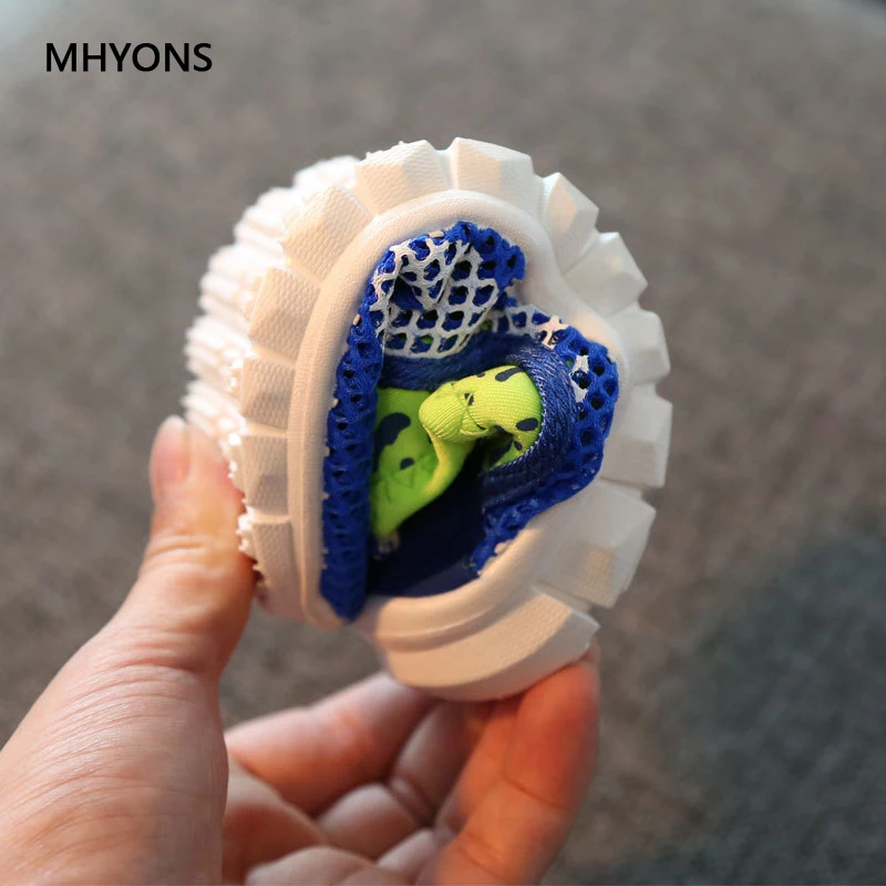 MHYONS/Новинка года; детская обувь для мальчиков; Мягкие сетчатые дышащие кроссовки; сезон весна-осень; Детская уличная обувь; модная обувь для маленьких девочек