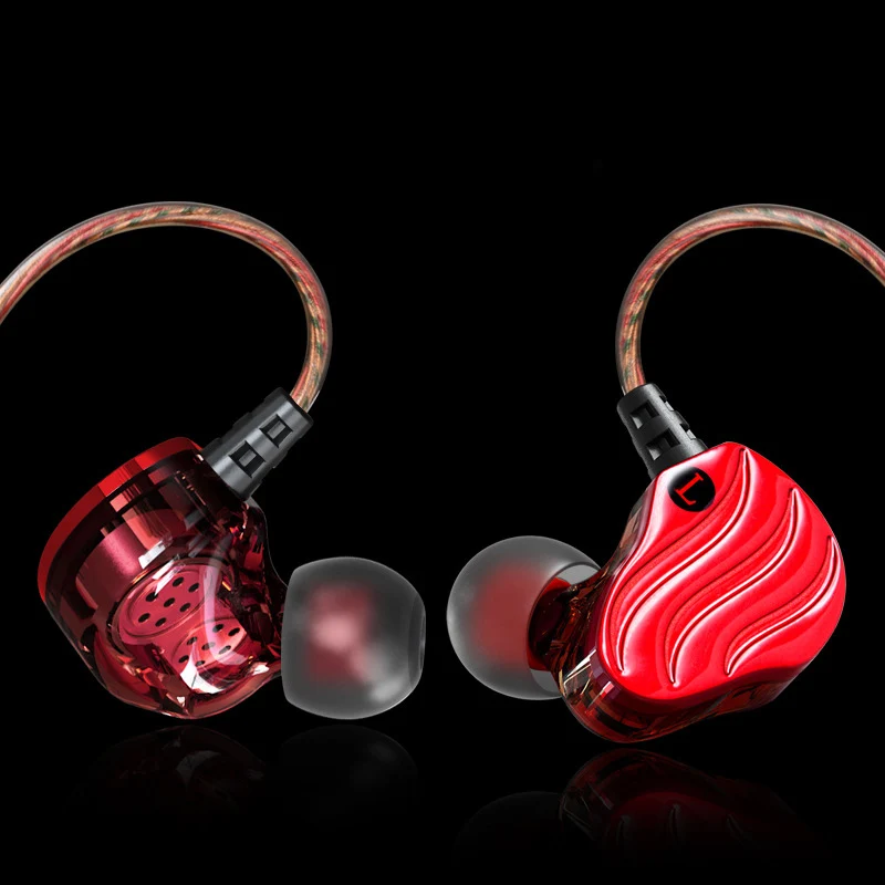 Kinganda dual drive wired in-ear headphones HiFi bass noise reduction microphone headset for apple Xiaomi | Электроника