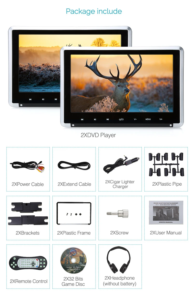 Тыква 2 шт./лот 10 1 ''Автомобильный подголовник dvd плеер USB/SD/HDMI/IR/FM HD цифровой TFT